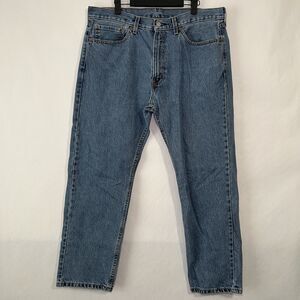 Levis 505 Denim Jeans Mens Size 36x30 Blue Light Wash Straight Leg 5 Pocket